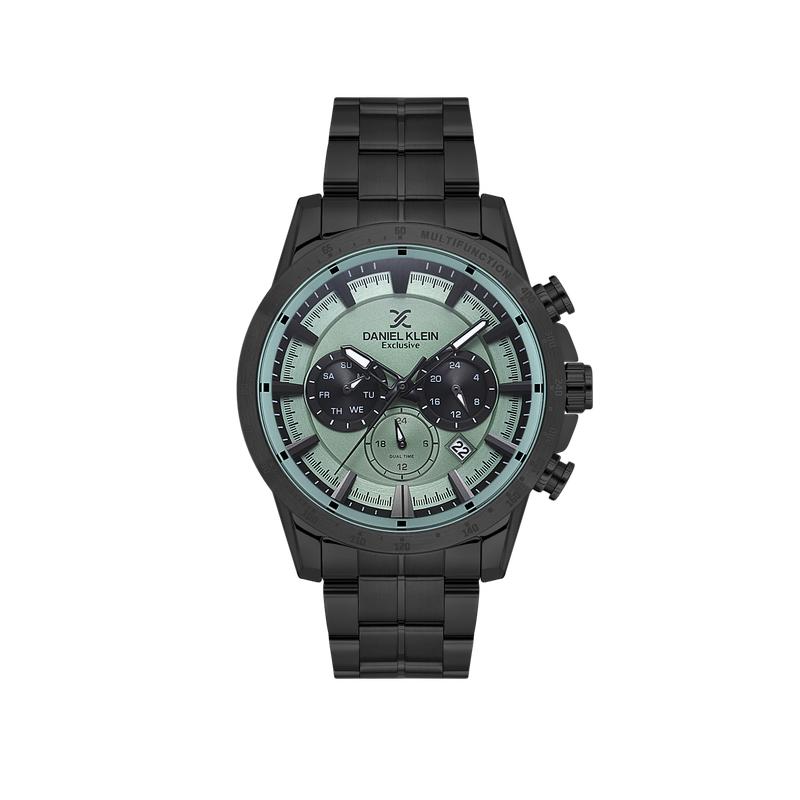 Daniel Klein Exclusive Men’s Black Stainless Steel Multi-Function Watch