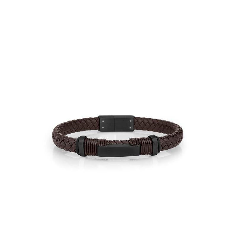 Daniel Klein Gents Brown Leather Bracelet