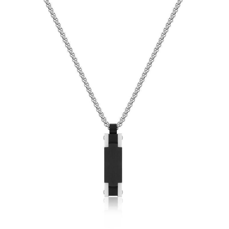 Daniel Klein Gents Silver & Black Necklace