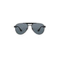 Daniel Klein Unisex All-Black Aviator Sunglasses with Grey Lenses