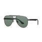 Daniel Klein Unisex Black Aviator Sunglasses with Green Lenses