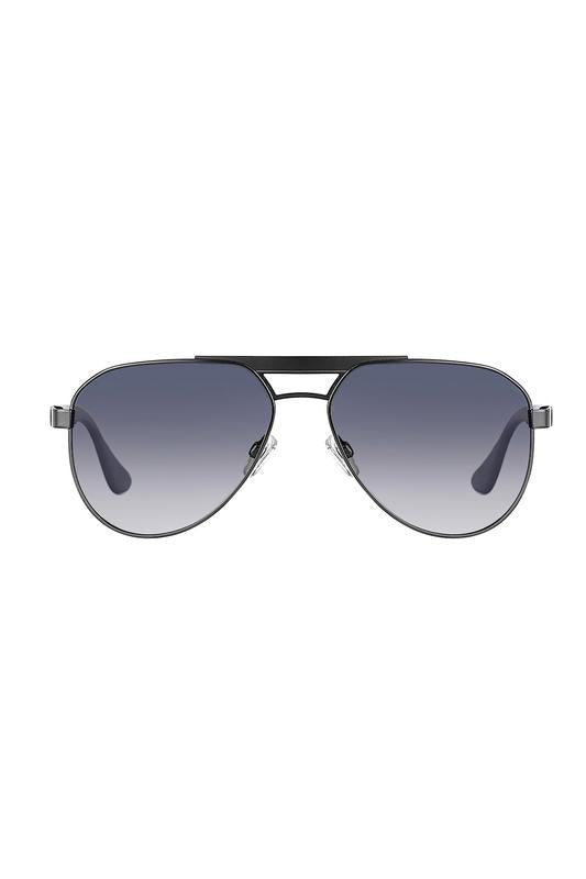 Daniel Klein Unisex Black Aviator Sunglasses with Grey Gradient Lenses