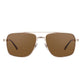 Daniel Klein Unisex Gold Aviator Sunglasses with Brown Lenses