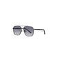 Daniel Klein Unisex Silver Square Aviator Sunglasses with Grey Lenses