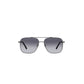 Daniel Klein Unisex Silver Square Aviator Sunglasses with Grey Lenses