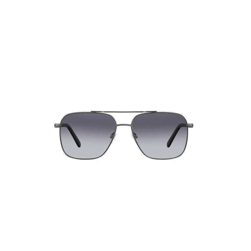 Daniel Klein Unisex Silver Square Aviator Sunglasses with Grey Lenses
