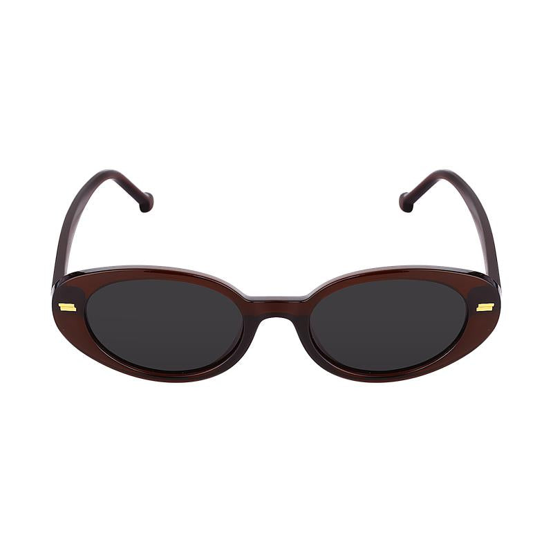 Daniel Klein Women’s Brown Oval Sunglasses with Dark Lenses