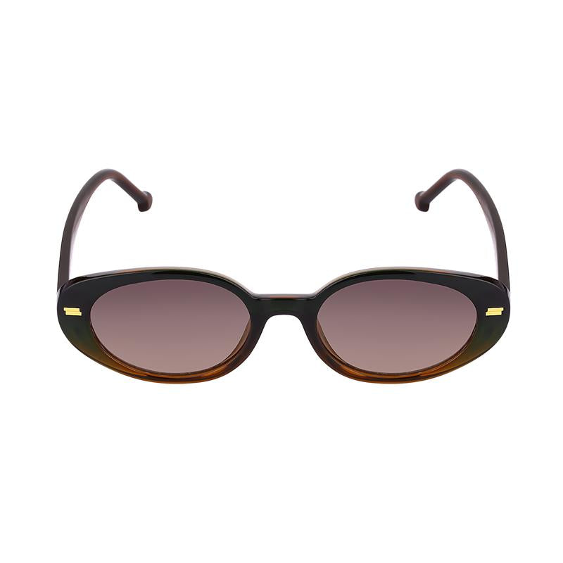 Daniel Klein Women’s Tortoiseshell Oval Sunglasses with Brown Lenses